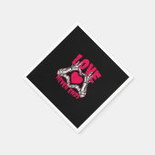 Serviette En Papier Funny Valentines Day Skeleton Heart Mains (Coin)