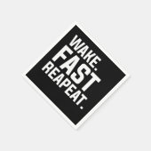Serviette En Papier Funny Wake Fast Repeat Graphisme Sarcastique (Coin)