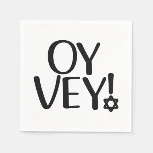 Serviette En Papier Funny Yiddish Phrase - Oy Vey, cadeau de vacances 