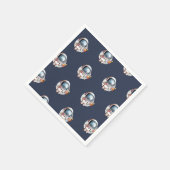 Serviette En Papier Fusée d'Homme Spatial Lune Anniversaire (Coin)