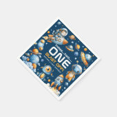 Serviette En Papier Fusée spatiale Astronaute Chat Décollage 1er Anniv (Coin)
