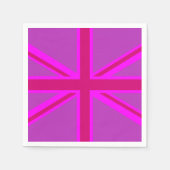 Serviette En Papier Fushia Union Jack rose chaud (Devant)