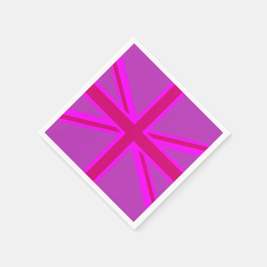 Serviette En Papier Fushia Union Jack rose chaud (Coin)