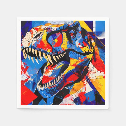 Serviette En Papier Fusion de T-rex Dinosaur sauvage (Devant)