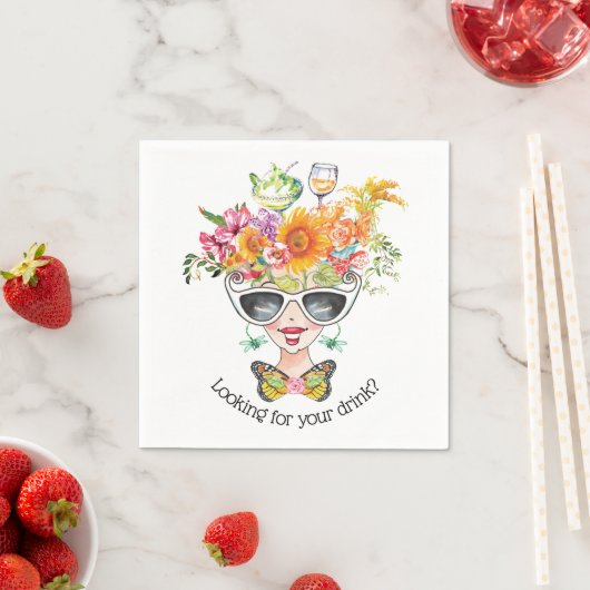 Serviette En Papier Fussy Flower Party Babe Papier Napkin (En situation)