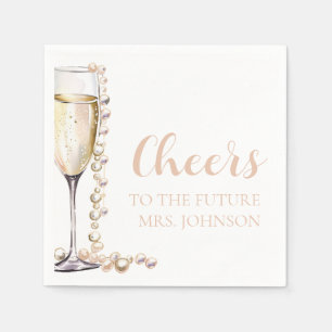 Serviette En Papier Futur mariage de Mme Perles et Prosecco
