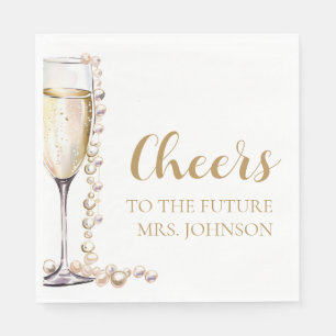 Serviette En Papier Futur mariage de Mme Perles et Prosecco