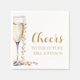 Serviette En Papier Futur mariage de Mme Perles et Prosecco