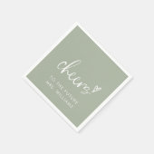 Serviette En Papier Futur mariage de Mme Sage Green Shower  (Coin)