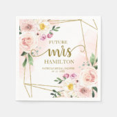 Serviette En Papier Futur Mme Blush Floral Géométrique Baby Shower de (Devant)