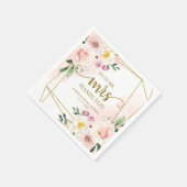 Serviette En Papier Futur Mme Blush Floral Géométrique Baby Shower de (Coin)