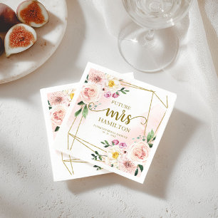 Serviette En Papier Futur Mme Blush Floral Géométrique Enterrement de 