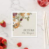 Serviette En Papier Futur Mme Fall Papier Fête des mariées ivoire serv (En situation)