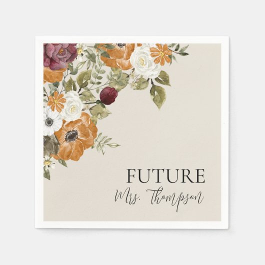 Serviette En Papier Futur Mme Fall Papier Fête des mariées ivoire serv (Devant)