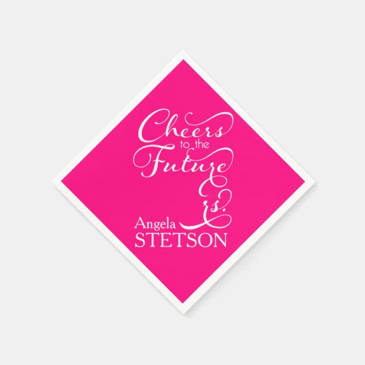 Serviette En Papier Futur Mme Fête des mariées | Hot Pink (Coin)