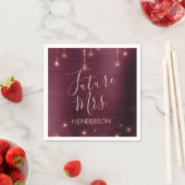 Serviette En Papier Futur Mme Rose Gold Burgundy Sparkle Foil (En situation)