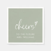 Serviette En Papier Futur Mme Sage Fête des mariées verte (Devant)