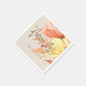 Serviette En Papier Futur mrs crème orange aquarelle douche nuptiale (Coin)