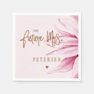 Serviette En Papier Futur mrs rose pâle aquarelle douche nuptiale