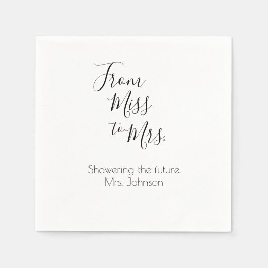 Serviette En Papier Futur nom personnalisé Mme Fête de l'mariée (Devant)