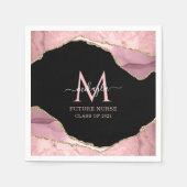 Serviette En Papier Futur script infirmière Signature Pink Gold Gradua (Devant)