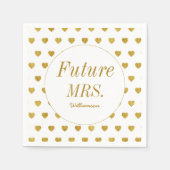 Serviette En Papier Future Mme Gold White Fête des mariées (Devant)