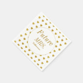 Serviette En Papier Future Mme Gold White Fête des mariées (Coin)