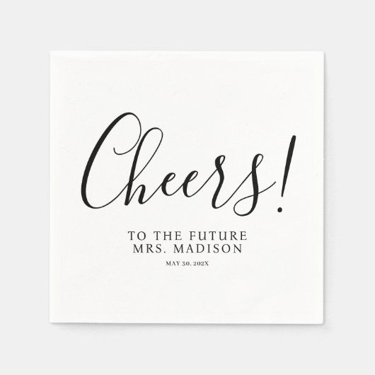 Serviette En Papier Future Mme Minimal et Chic | Napkins mariage (Devant)