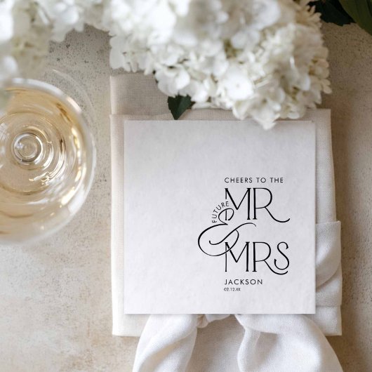 Serviette En Papier Future Mr and Mrs Engagement Paper Napkins