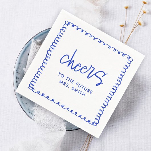 Serviette En Papier Future Mrs French Blue Bridal Shower Cheers