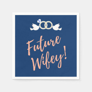 Serviette En Papier Future Wifey Love Birds en bleu profond