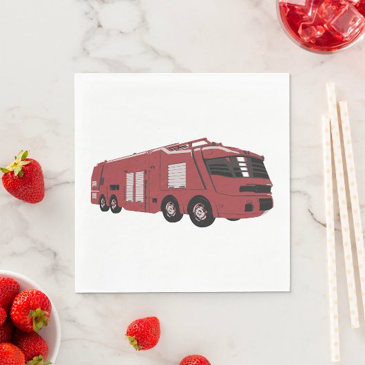 Serviette En Papier Futuristic Red Sci-Fi Command Vehicle