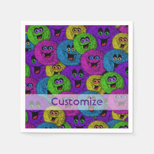 Serviette En Papier Fuzzles conviviaux Créatures mignonnes serviettes