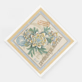 Serviette En Papier G Creation Office fleur jaune (Coin)