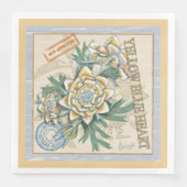 Serviette En Papier G Creation Office fleur jaune (Devant)