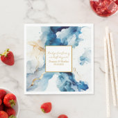 Serviette En Papier Gala des rêves de marbre AZURE | Parties scintilla (En situation)