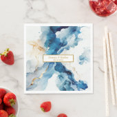 Serviette En Papier Gala des rêves de marbre AZURE | Parties scintilla (En situation)