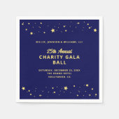 Serviette En Papier Gala Événement Charity Ball Élégant Blue Gold Star (Devant)