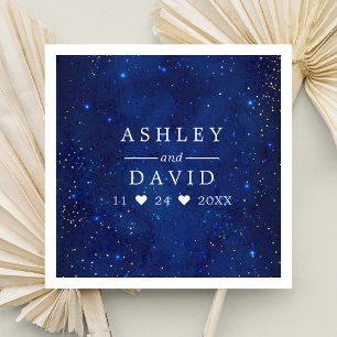 Serviette En Papier Galaxie à l'aquarelle Étoiles cosmiques Mariage ét