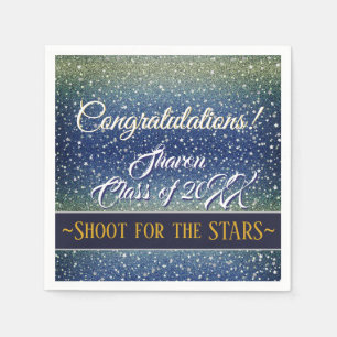 Serviette En Papier Galaxie de bleu de ciel d'étoiles de denim de la