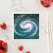 Serviette En Papier Galaxie d'émeraude et de violet (En situation)