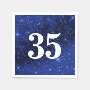 Serviette En Papier Galaxie d'étoiles pour fête d'anniversaire de 35 a
