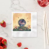 Serviette En Papier Galaxie impressionniste avec jardin fleuri (En situation)