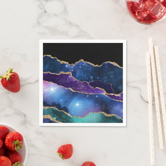 Serviette En Papier Galaxy Agate Series Design (En situation)