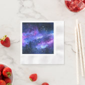 Serviette En Papier Galaxy Aquarelle violet Ado Party (En situation)
