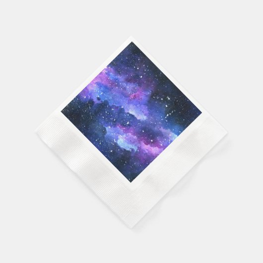 Serviette En Papier Galaxy Aquarelle violet Ado Party (Coin)