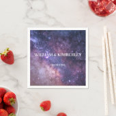Serviette En Papier Galaxy Céleste Consellation Ciel Mariage élégant (En situation)