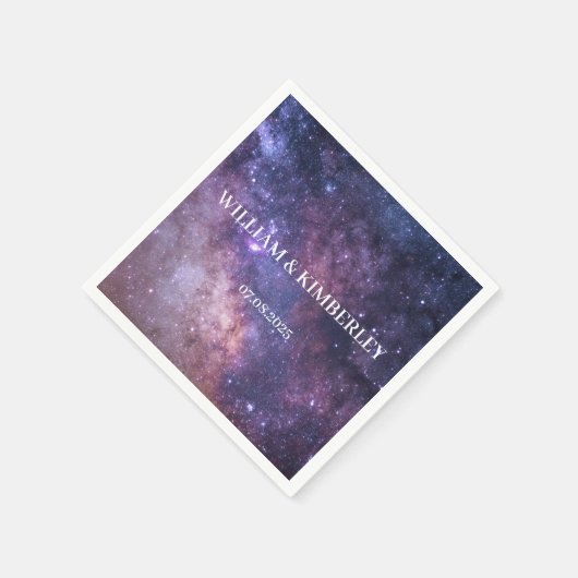 Serviette En Papier Galaxy Céleste Consellation Ciel Mariage élégant (Coin)