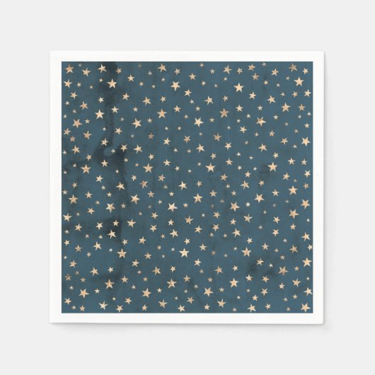Serviette En Papier Galaxy Gold Stars Papier bleu Napkin (Devant)