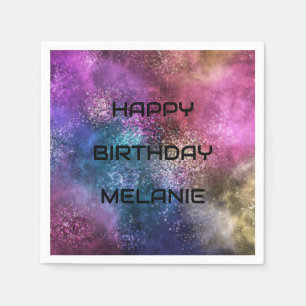 Serviette En Papier Galaxy Joyeux anniversaire